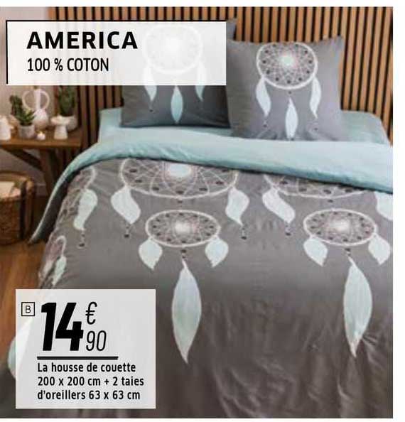 la housse de couette 200 x 200 cm + 2 taies d'oreillers 63 x 63 cm america