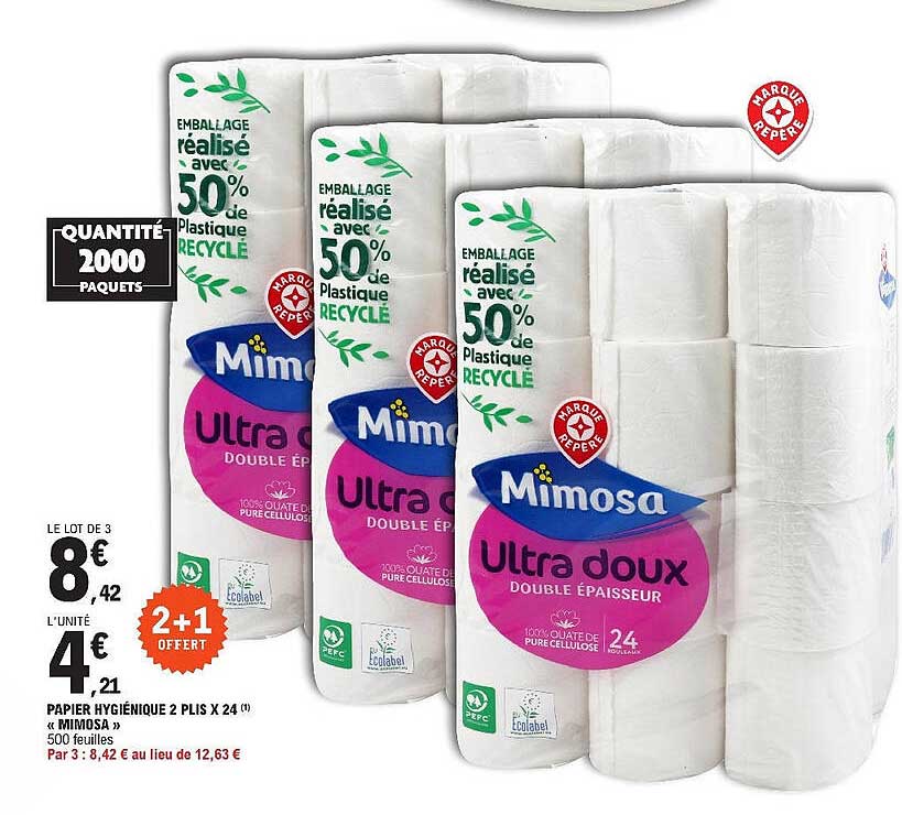 papier hygiénique 2 plis x 24 «mimos»