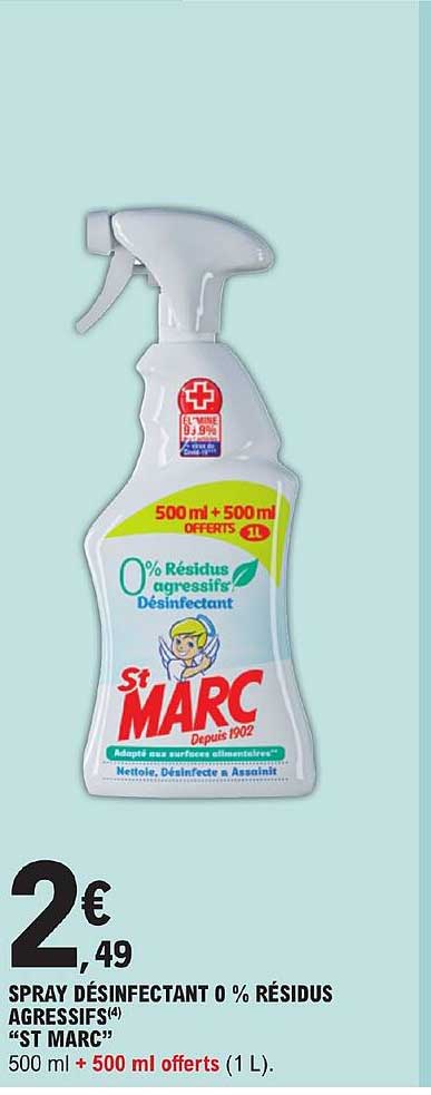 spray désinfectant 0% résidus agressifs "st marc"