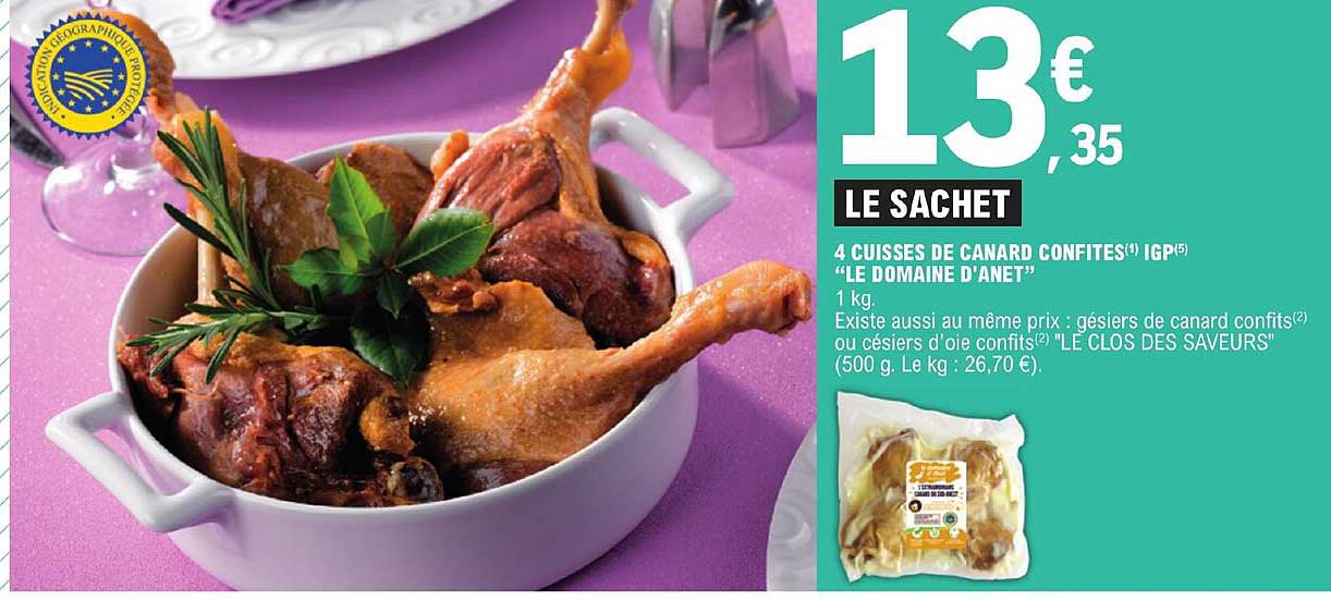 4 cuisses de canard confites igp "le domaine d'anet"