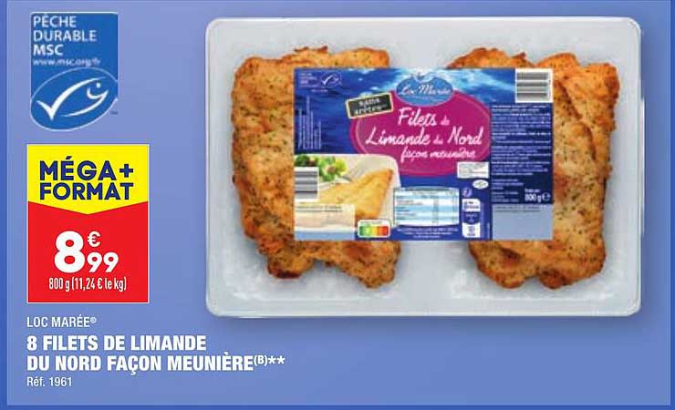 8 filets de limande du nord façon meunière loc marée
