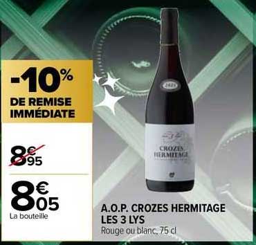 a.o.p. crozes hermitage les 3 lys