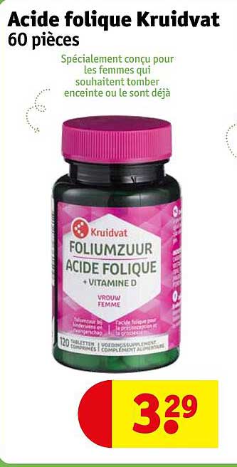 acide folique kruidvat 60 pièces