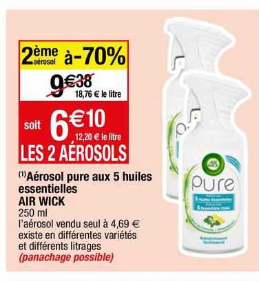 aérosol pure aux 5 huiles essentielles air wick