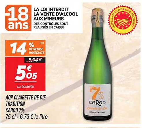 aop clairette de die tradition carod 7%