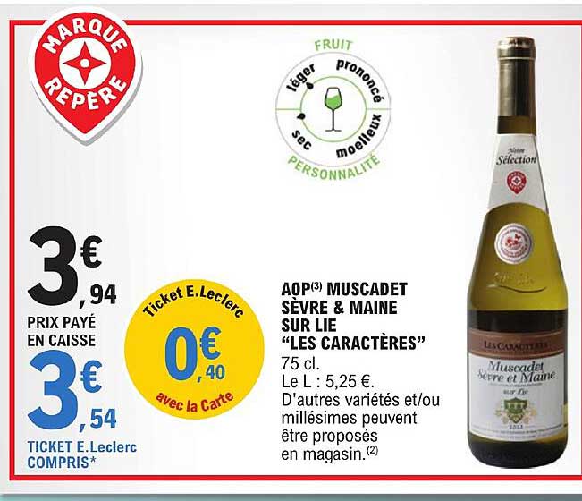 aop muscadet sèvre & maine sur lie "les caractères"