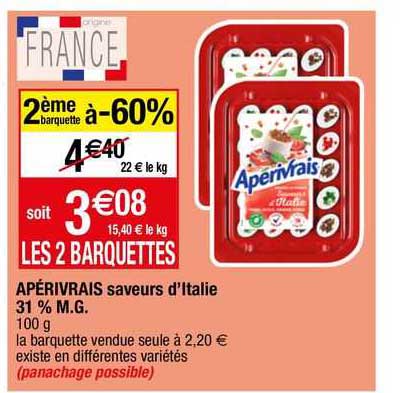 apérivrais saveurs d'italie 31% m.g.