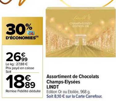 assortiment de chocolats champs-élysées lindt