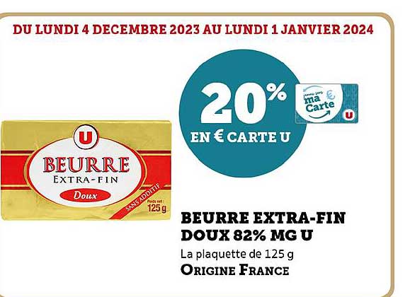 beurre extra-fin doux 82% mg u