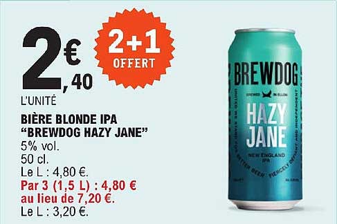 bière blonde ipa "brewdog hazy jane"