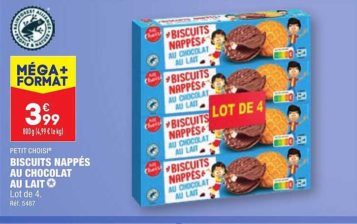 biscuits nappés au chocolat au lait petit choisi