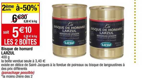 bisque de homard larzul