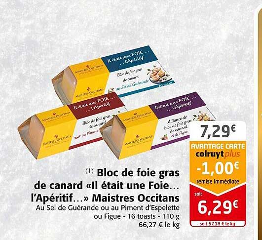 bloc de foie gras de canard «il était une foie... l'apéritif...» maistres occitans