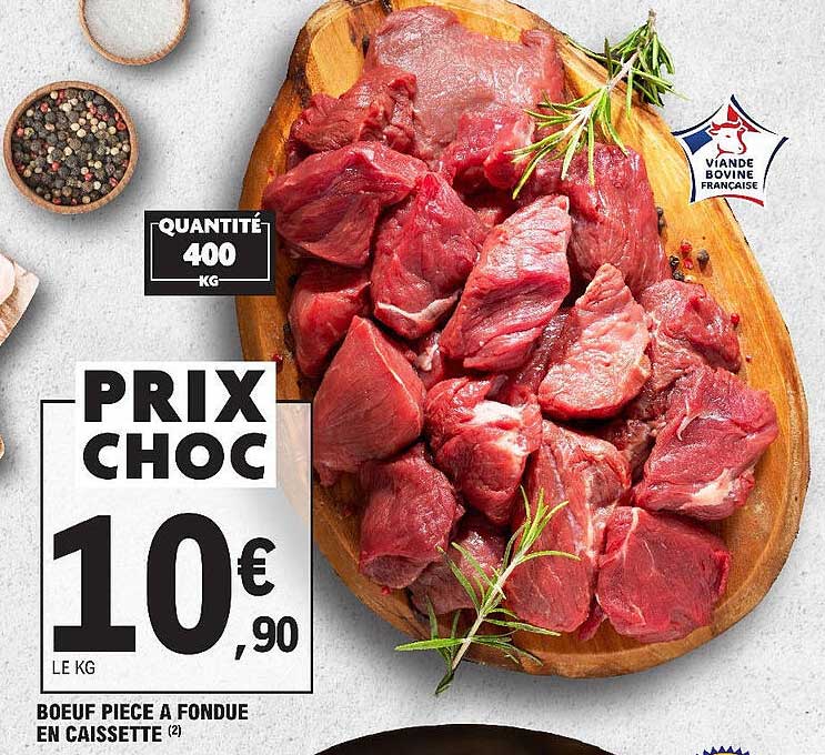 Boeuf Pièce à Fondue En Caissette