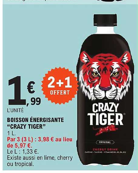 boisson énergisante "crazy tiger"
