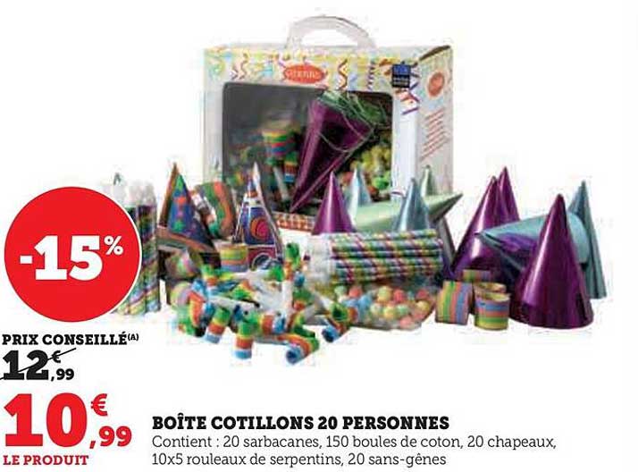 boîte cotillons 20 personnes