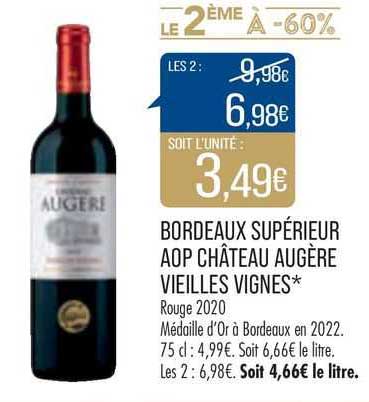 bordeaux supérieur aop château augère vieilles vignes
