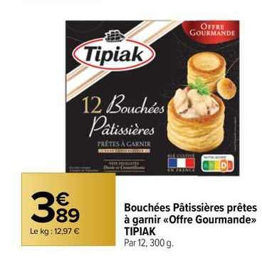 bouchées pâtissières prêtes à garnir «offre gourmande» tipiak