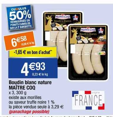 boudin blanc nature maître coq