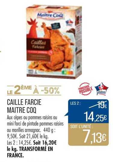 caille farcie maitre coq