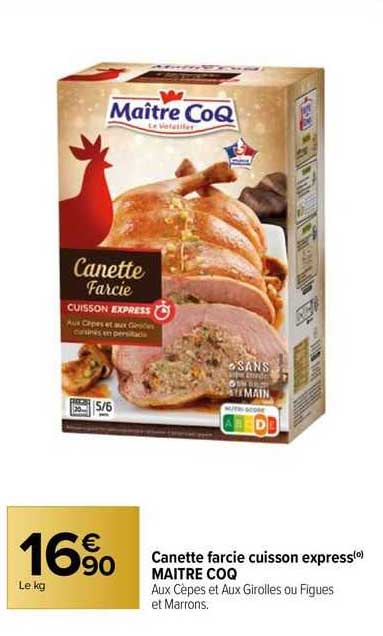 canette farcie cuisson express maître coq