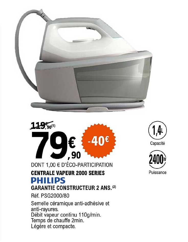 centrale vapeur 2000 series philips