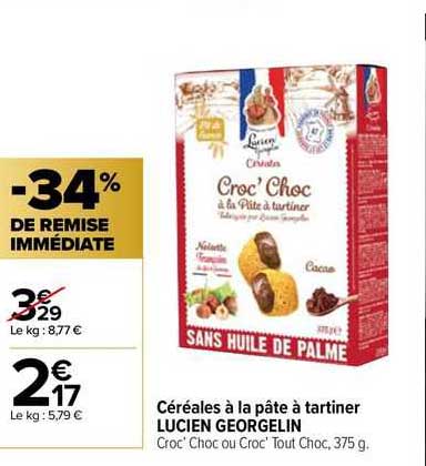 céréales à la pâte à tartiner lucien georgelin
