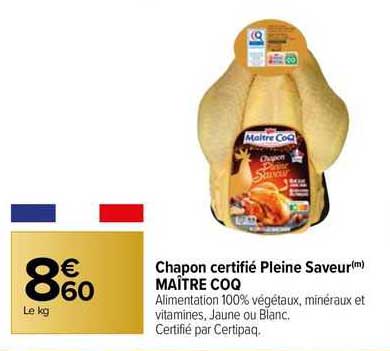 chapon certifié pleine saveur maître coq