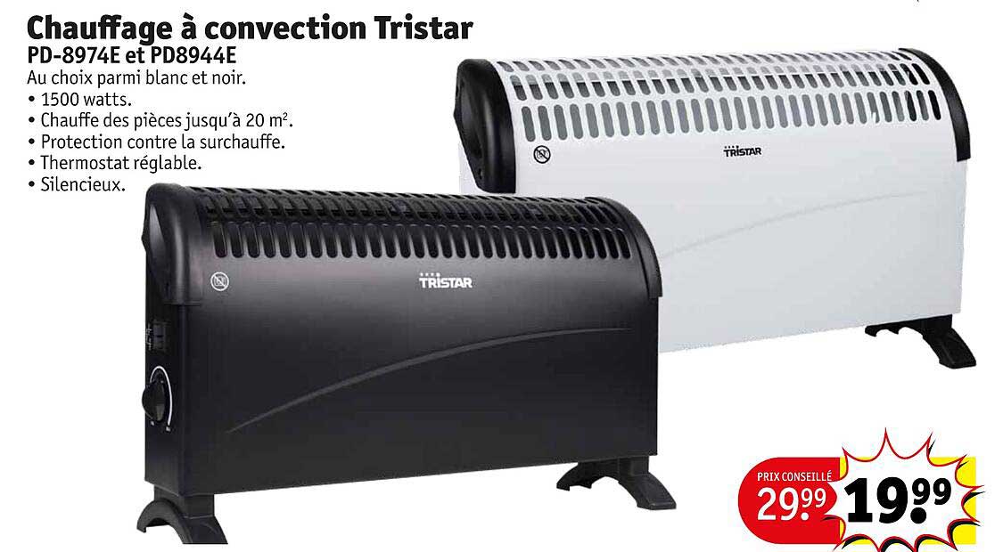 chauffage à convection tristar pd-8974e et pd8944e