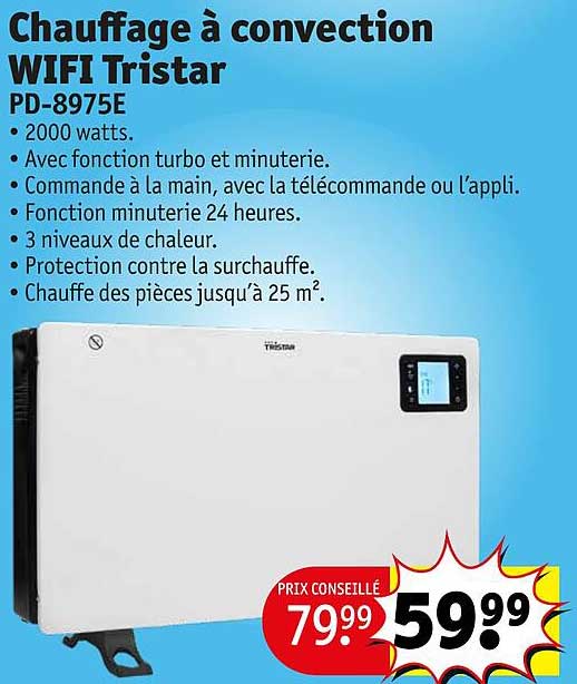 chauffage à convection wifi tristar pd-8975e