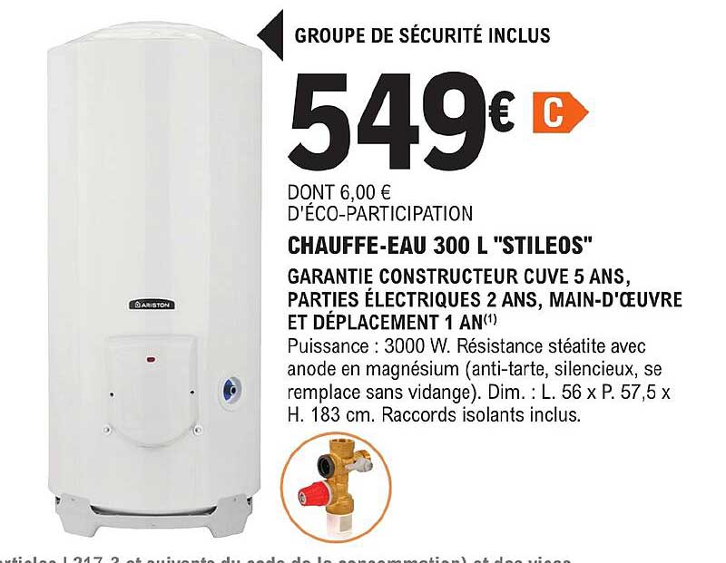 chauffe-eau 300l "stileos"