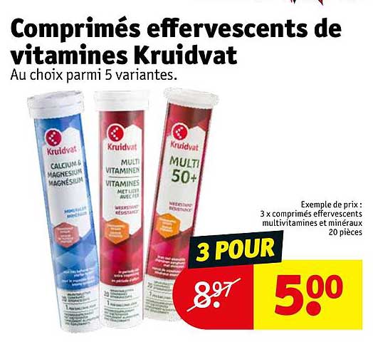 Comprimés Effervescents De Vitamines Kruidvat