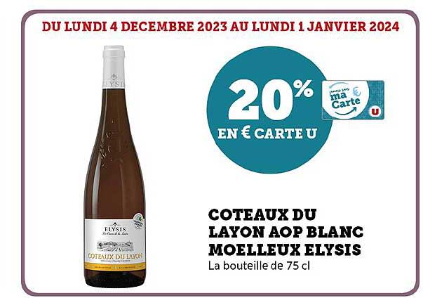 côteaux du layon aop blanc moelleux elysis