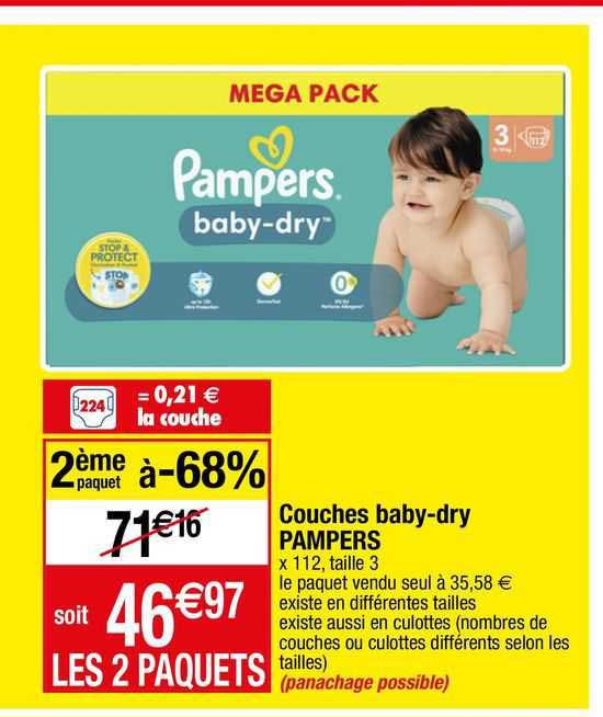 couches baby-dry pampers