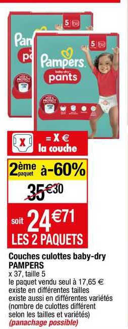 couches culottes baby-dry pampers