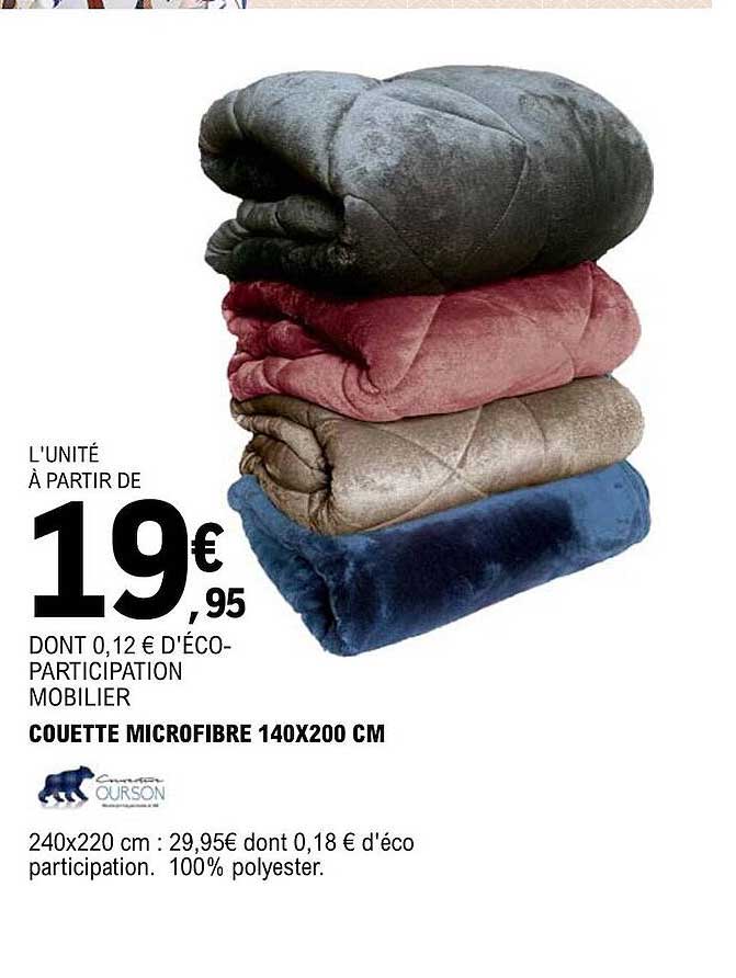 Couette Microfibre 140 X 200 Cm Ourson