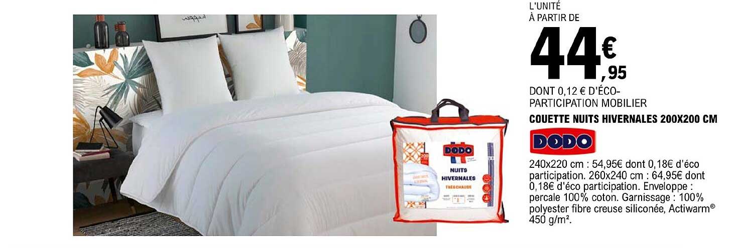 couette nuits hivernales 200 x 200 cm dodo
