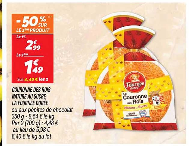 Couronne Des Rois Nature Au Sucre La Fournée Dorée