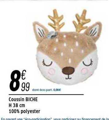 coussin biche h 38 cm