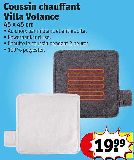 coussin chauffant villa volance 45 x 45 cm