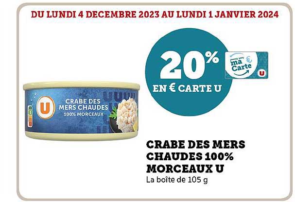 crabe des mers chaudes 100% morceaux u