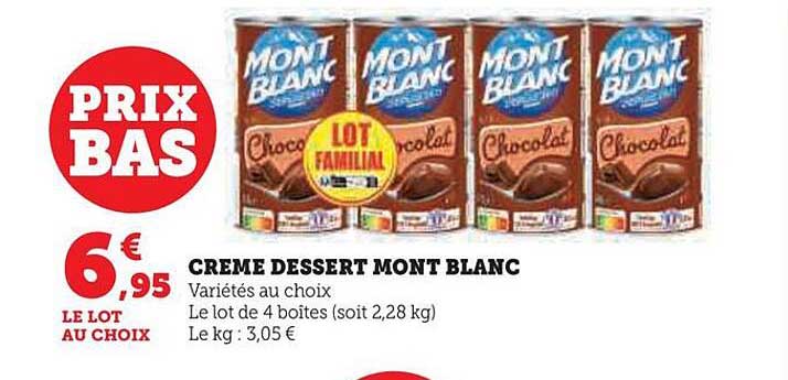 Crème Dessert Mont Blanc