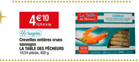 crevettes entières crues sauvages la table des pêcheurs