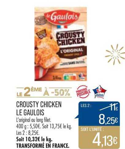 crousty chicken le gaulois