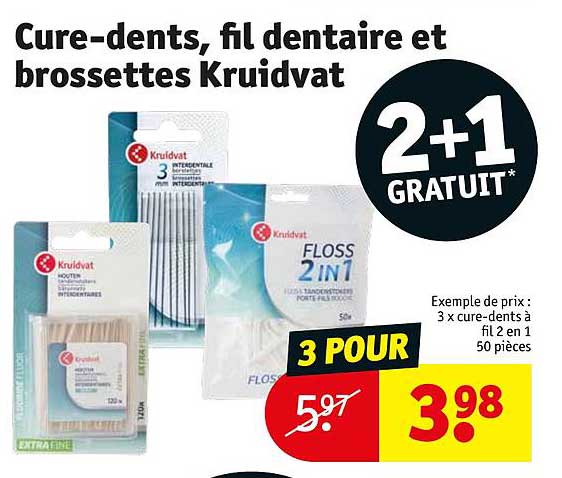 cure-dents, fil dentaire et brossettes kruidvat