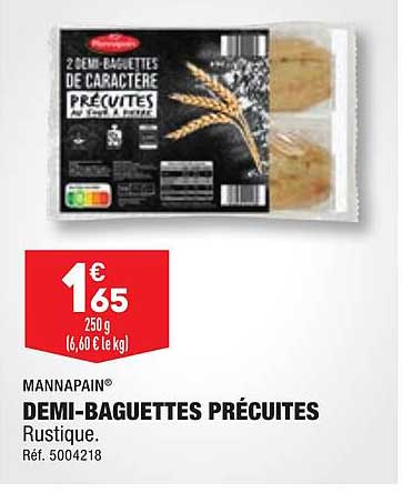 Demi-baguettes Précuites Mannapain