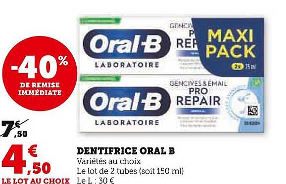 dentifrice oral b
