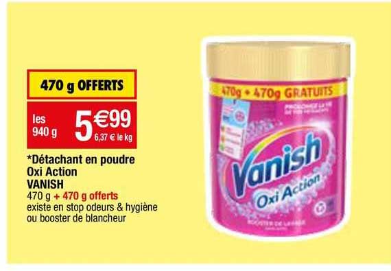 détachant en poudre oxi action vanish