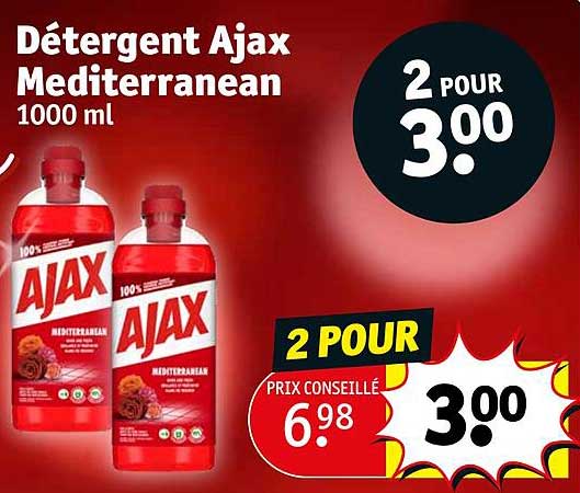 détergent ajax mediterranean 1000 ml