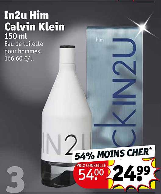 eau de toilette pour hommes in2u him calvin klein 150 ml